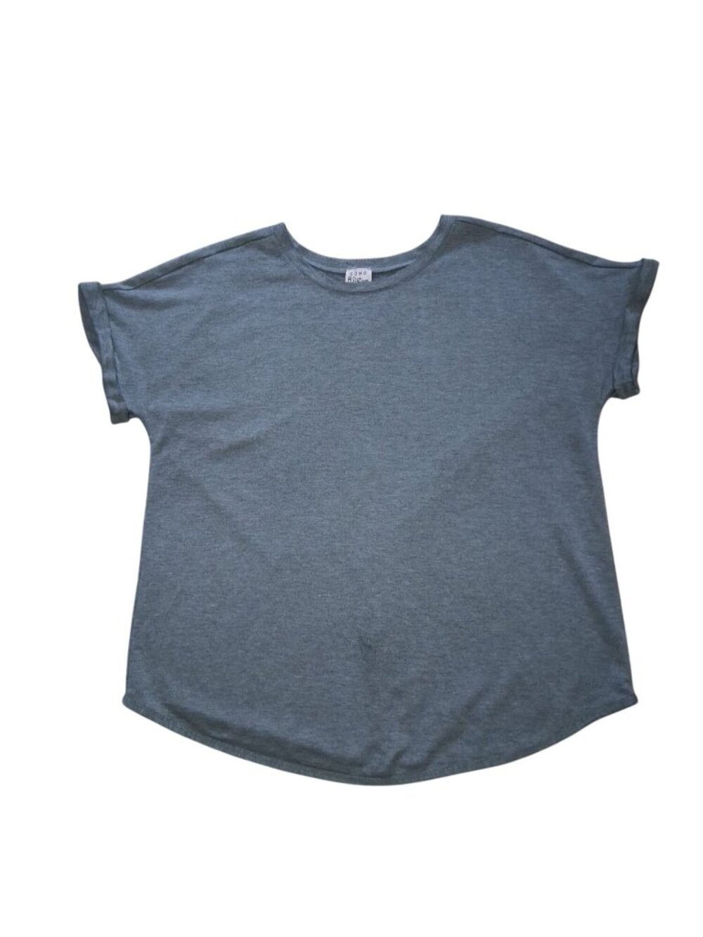 Como Vintage Womens Gray Short Sleeve Cuffed Knit T Shirt Size XL Crew Neck